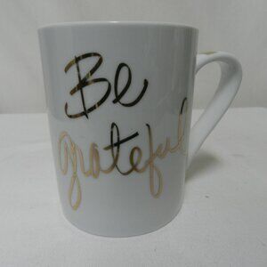 Prima Design Be Grateful Mug Cup ceramic Micro Dish safe white gold